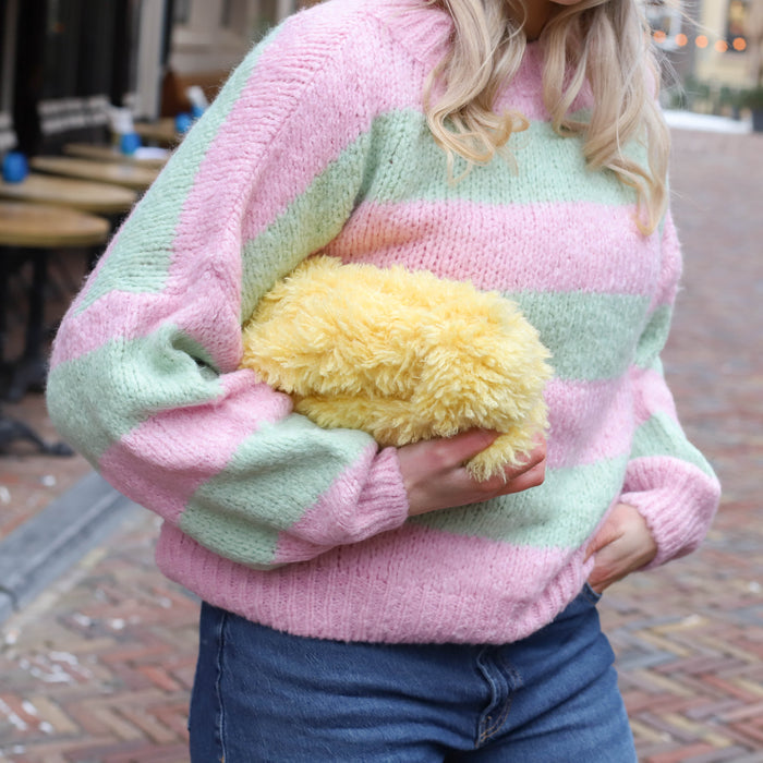 Gigi streep trui groen roze