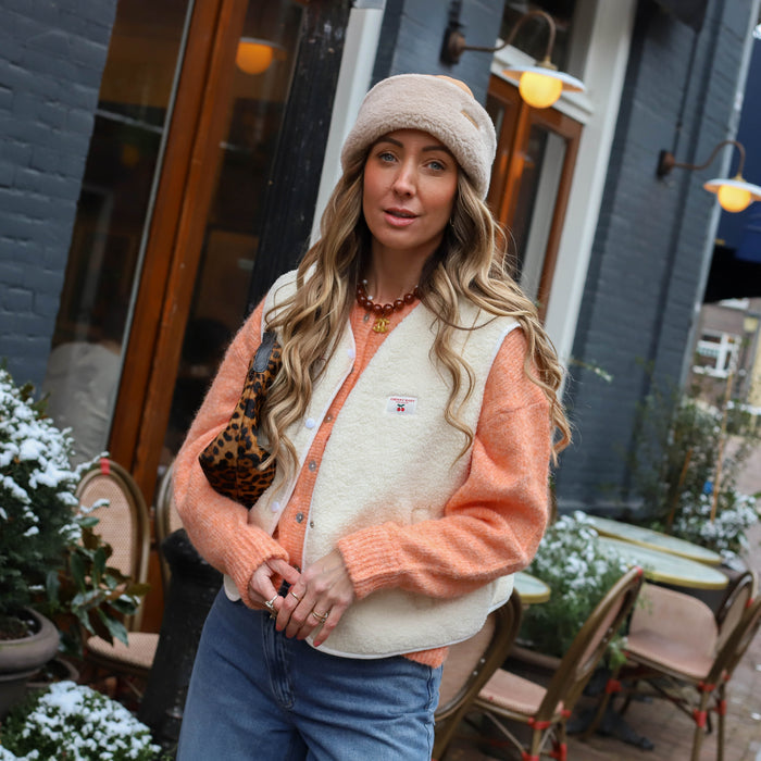 Gilet cherry baby ecru