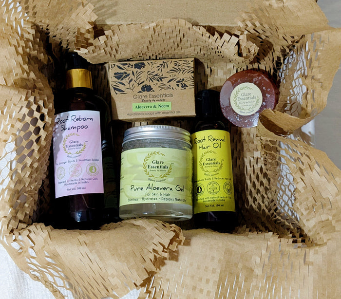 Glare Essentials Self-Care Hamper | Natural Hair & Skin Care Gift Box