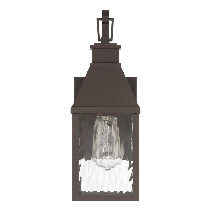 Glencrest 14-inch 1-light Dark Bronze Exterior Wall Sconce with Clear Water Glass