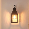 Glencrest 18-inch 1-light Dark Bronze Exterior Wall Sconce with Clear Water Glass