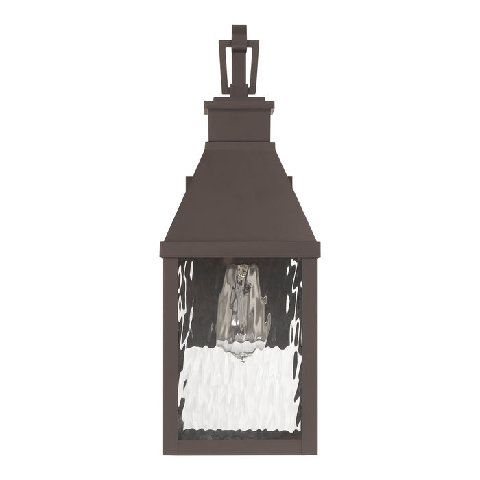 Glencrest 18-inch 1-light Dark Bronze Exterior Wall Sconce with Clear Water Glass