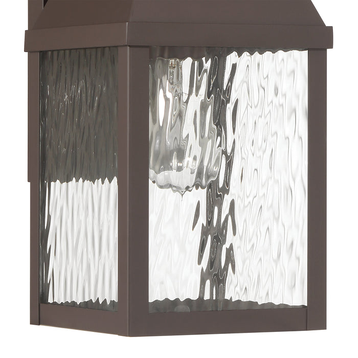 Glencrest 18-inch 1-light Dark Bronze Exterior Wall Sconce with Clear Water Glass