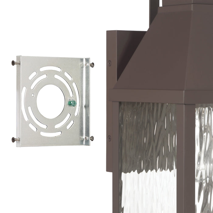 Glencrest 18-inch 1-light Dark Bronze Exterior Wall Sconce with Clear Water Glass