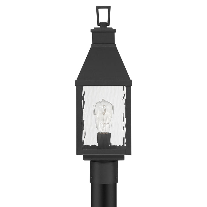 Glencrest 20-inch 1-light Textured Black Exterior Post Light with Clear Water Glass