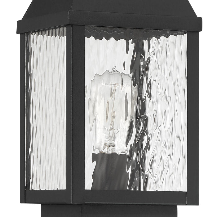 Glencrest 20-inch 1-light Textured Black Exterior Post Light with Clear Water Glass