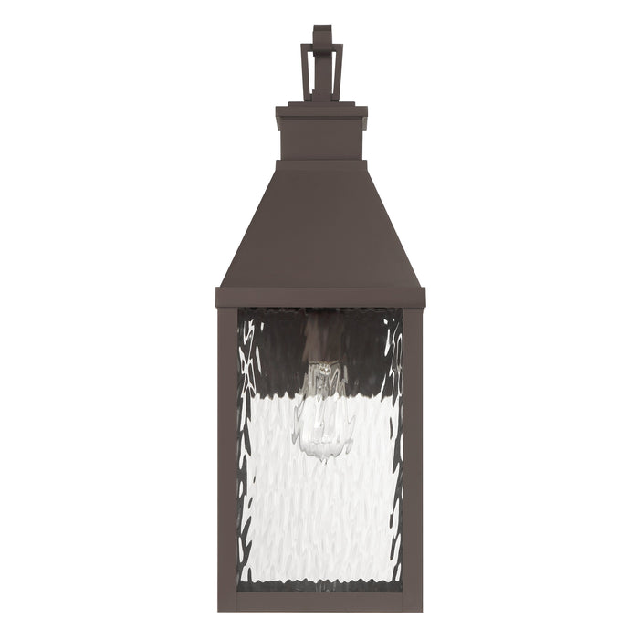 Glencrest 23-inch 1-light Dark Bronze Exterior Wall Sconce with Clear Water Glass