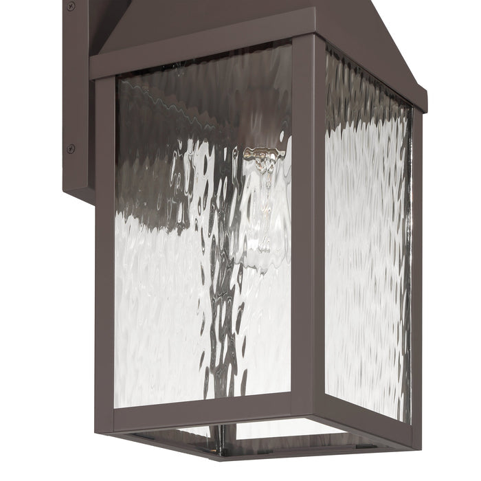 Glencrest 23-inch 1-light Dark Bronze Exterior Wall Sconce with Clear Water Glass