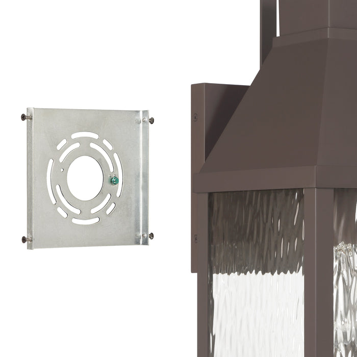 Glencrest 23-inch 1-light Dark Bronze Exterior Wall Sconce with Clear Water Glass