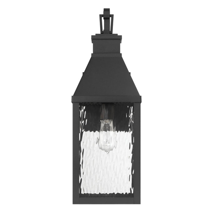 Glencrest 23-inch 1-light Textured Black Exterior Wall Sconce with Clear Water Glass