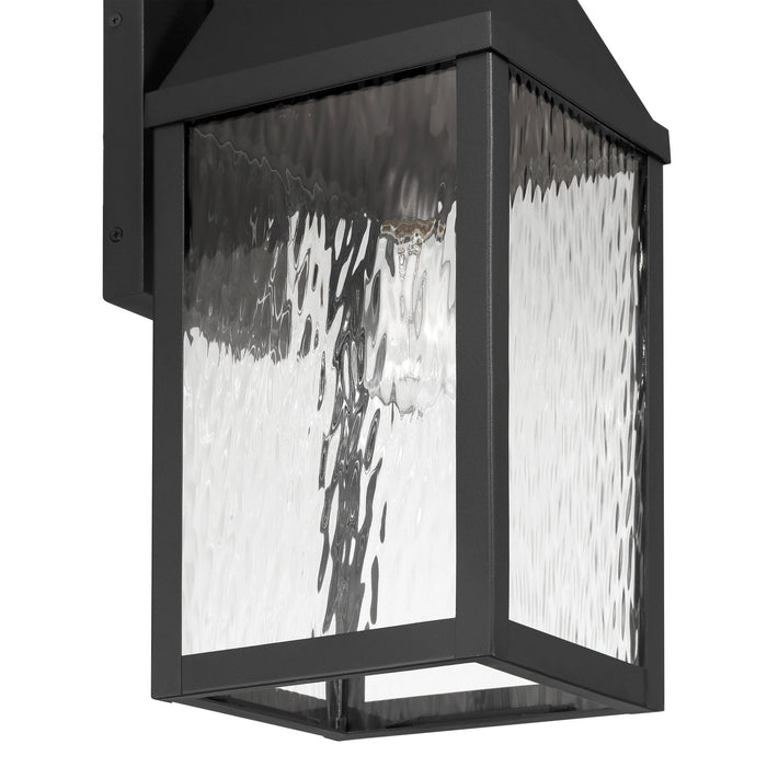Glencrest 23-inch 1-light Textured Black Exterior Wall Sconce with Clear Water Glass