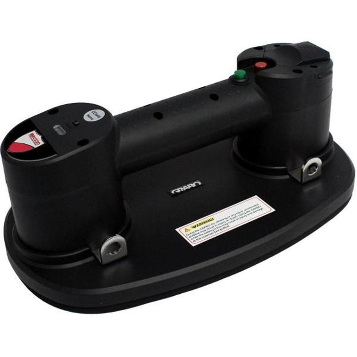 Electric vacuum lifter, black suction base with control buttons and indicators