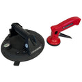 Black electric vacuum lifter base with red pistol-grip tool handle
