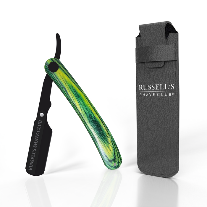 Green Wooden Cut-Throat Razor