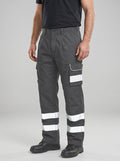 Grey Cargo Trouser For Men With Reflectors-BE3471