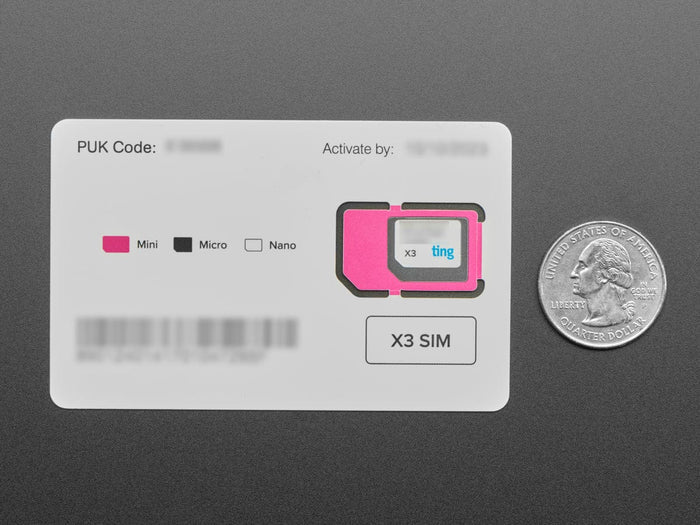 GSM SIM Card from Ting & Adafruit - Data/Voice/Text [Discontinued] by Adafruit - The Pi Hut
