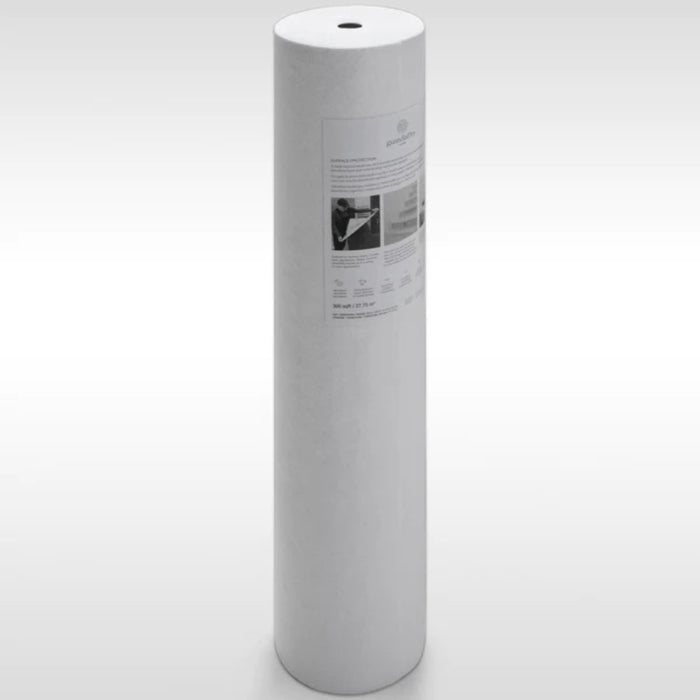 White Pro surface protection roll, cylindrical package with printed label and core hole
