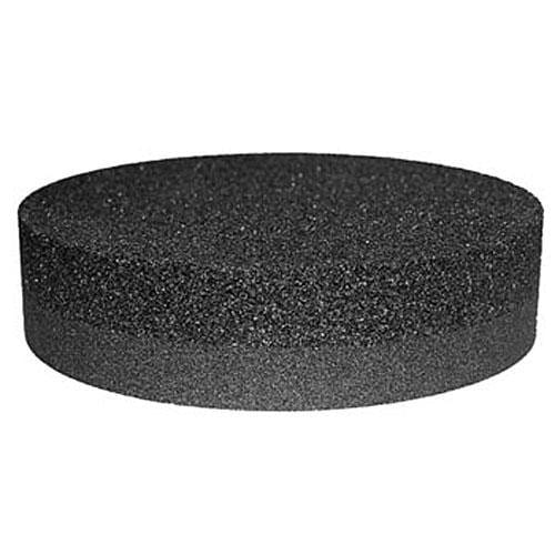 Dual-grit 60-90 rub stone, round disk, dark abrasive surface