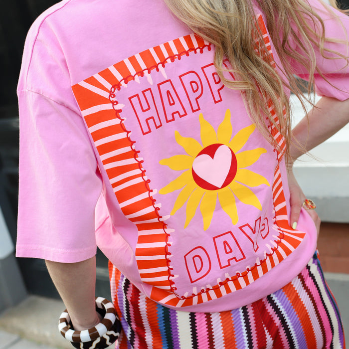 Happy days tee roze