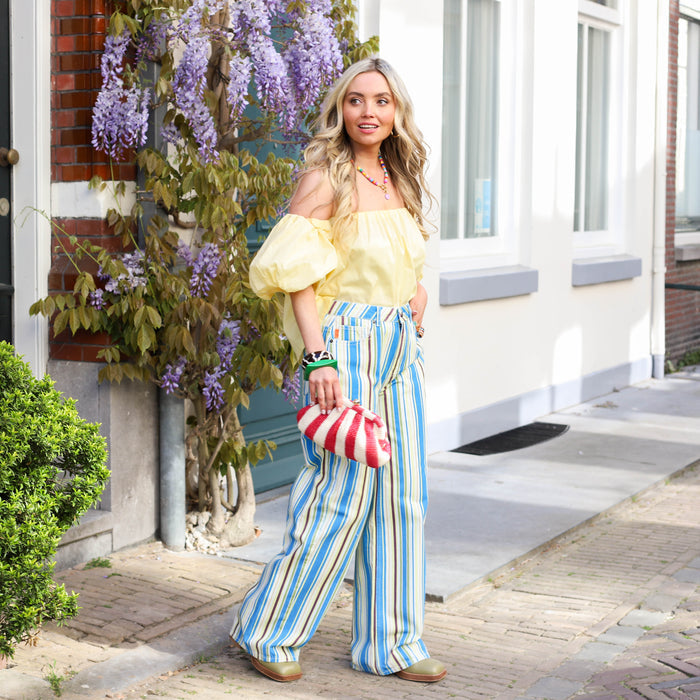 Harper & Yve Mayra pants multi stripe blue