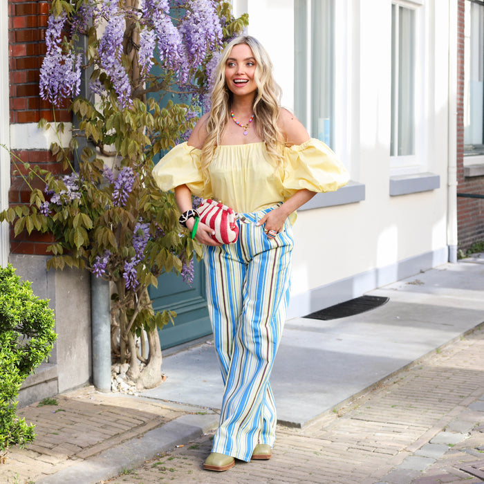 Harper & Yve Mayra pants multi stripe blue