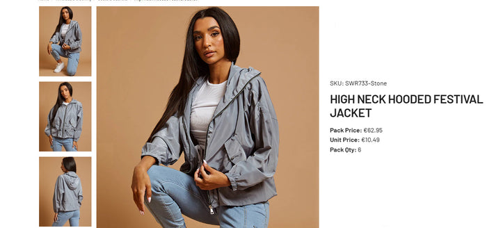 High Neck Hooded Festival Jacket For Ladies-Grey-RT2543
