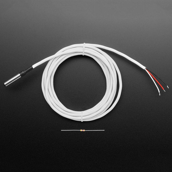 High Temp Waterproof DS18B20 Digital Temperature Sensor - 3m long by The Pi Hut - The Pi Hut