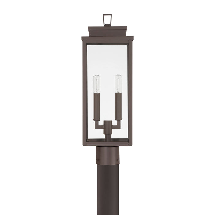 Hillside 20-inch 2-light Dark Bronze Exterior Post Light with Clear Glass