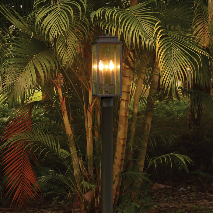 Hillside 20-inch 2-light Textured Black Exterior Post Light with Clear Glass