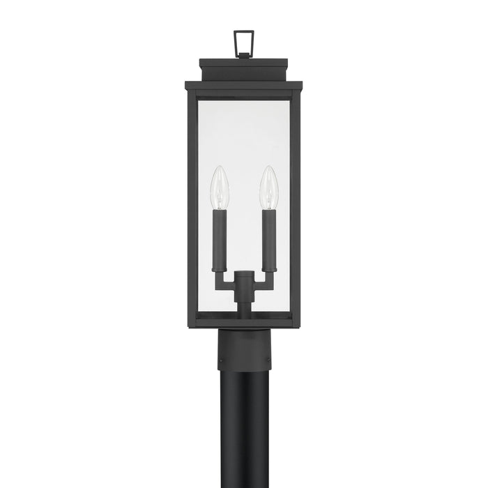 Hillside 20-inch 2-light Textured Black Exterior Post Light with Clear Glass