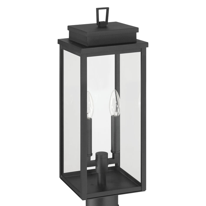Hillside 20-inch 2-light Textured Black Exterior Post Light with Clear Glass
