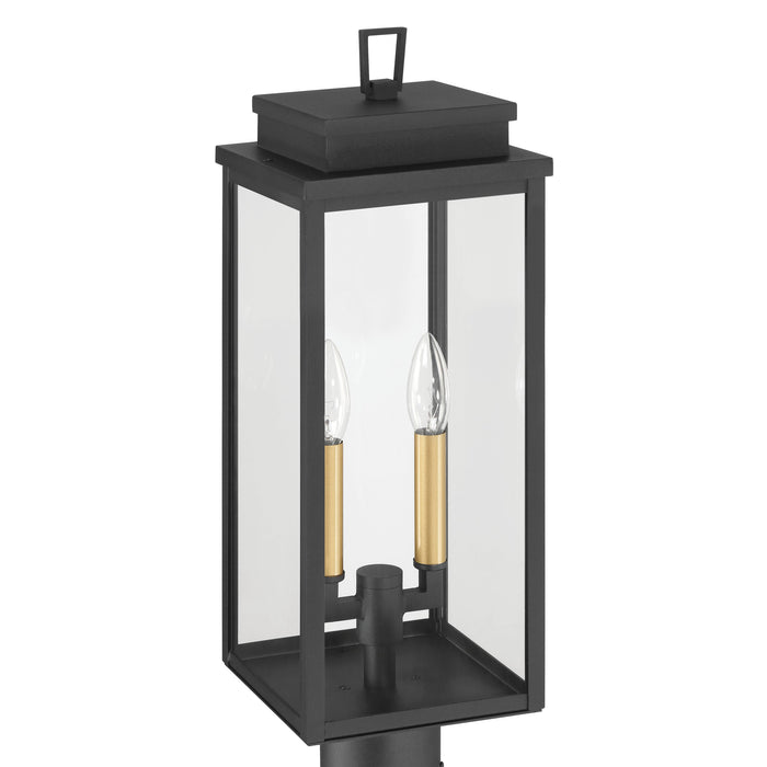 Hillside 20-inch 2-light Textured Black Exterior Post Light with Clear Glass