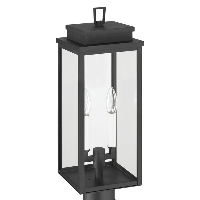 Hillside 20-inch 2-light Textured Black Exterior Post Light with Clear Glass