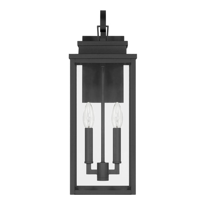 Hillside 20-inch 2-light Textured Black Exterior Wall Sconce with Clear Glass