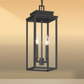 Hillside 7-inch 2-light Textured Black Exterior Pendant Light with Clear Glass
