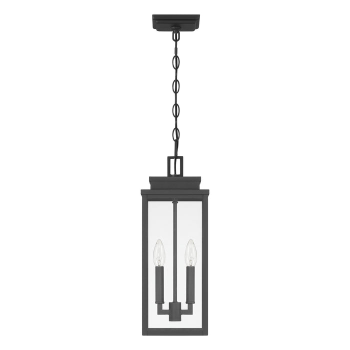 Hillside 7-inch 2-light Textured Black Exterior Pendant Light with Clear Glass