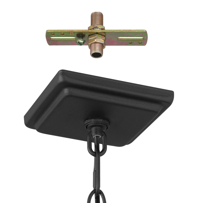 Hillside 7-inch 2-light Textured Black Exterior Pendant Light with Clear Glass