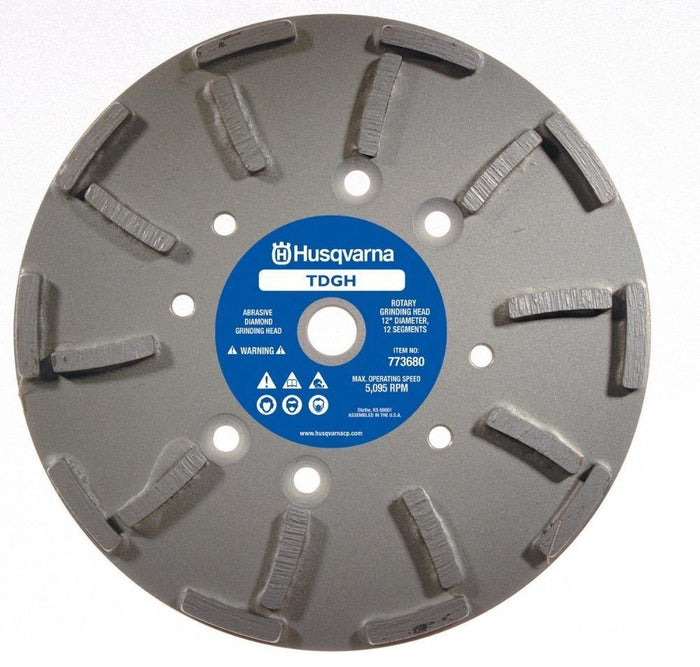 Husqvarna 10 in TDGH diamond grinding head with diamond segments