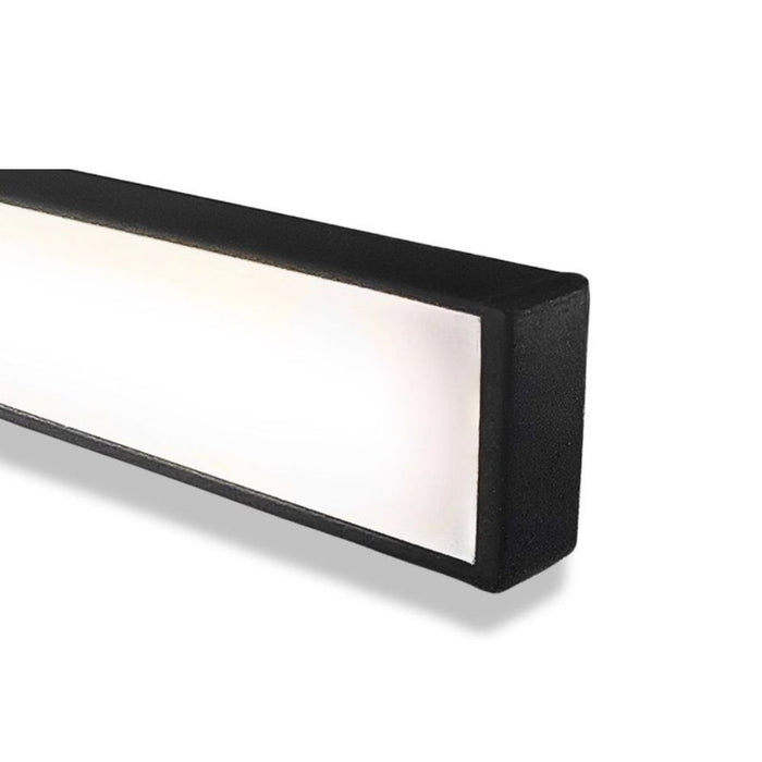 Black LED light channel end cap and slim diffuser strip