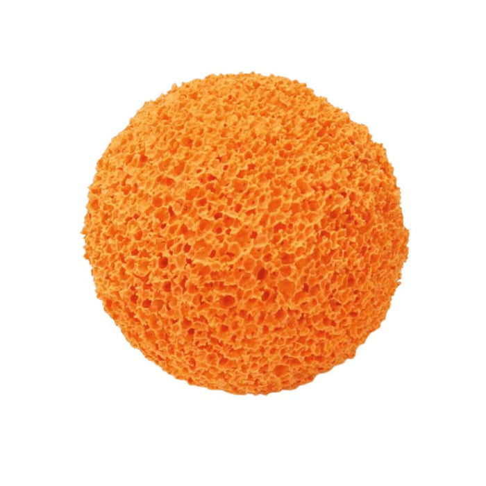 Small pump hopper drain cap ball, orange sponge-like texture