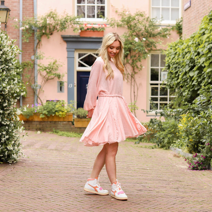 Indie jurkje katoen light rose