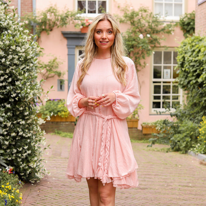 Indie jurkje katoen light rose