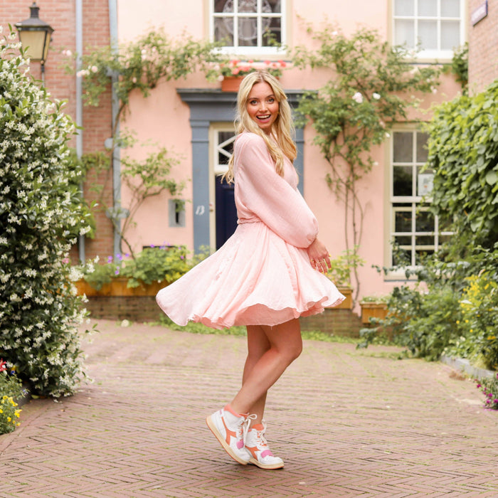 Indie jurkje katoen light rose