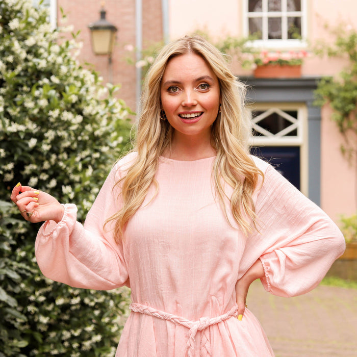 Indie jurkje katoen light rose