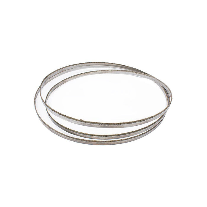 Diamond band saw blade—coiled metal band in a loop