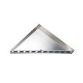 Metal mounting track for floating shower bench with evenly spaced holes