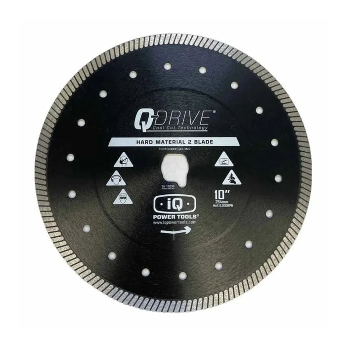 10" Q-Drive turbo cutter blade for hard materials, dry use; diamond-turbo rim