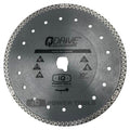 10” Q-Drive hard material blade with central arbor hole and pin holes around rim