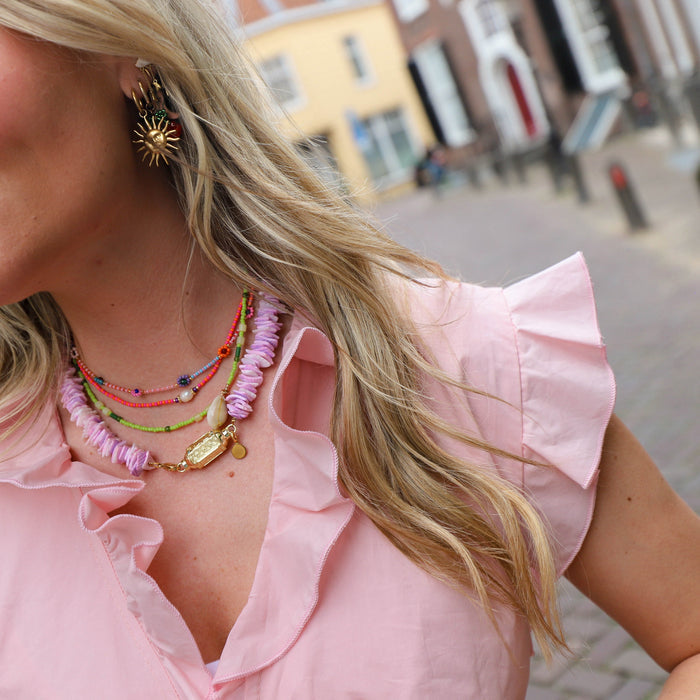 Isa ruffle blouse roze