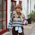 Isa streep trui blauw mix